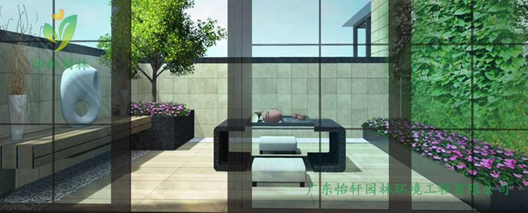 深圳蛇口私人別墅陽臺花園綠化景觀設(shè)計效果圖