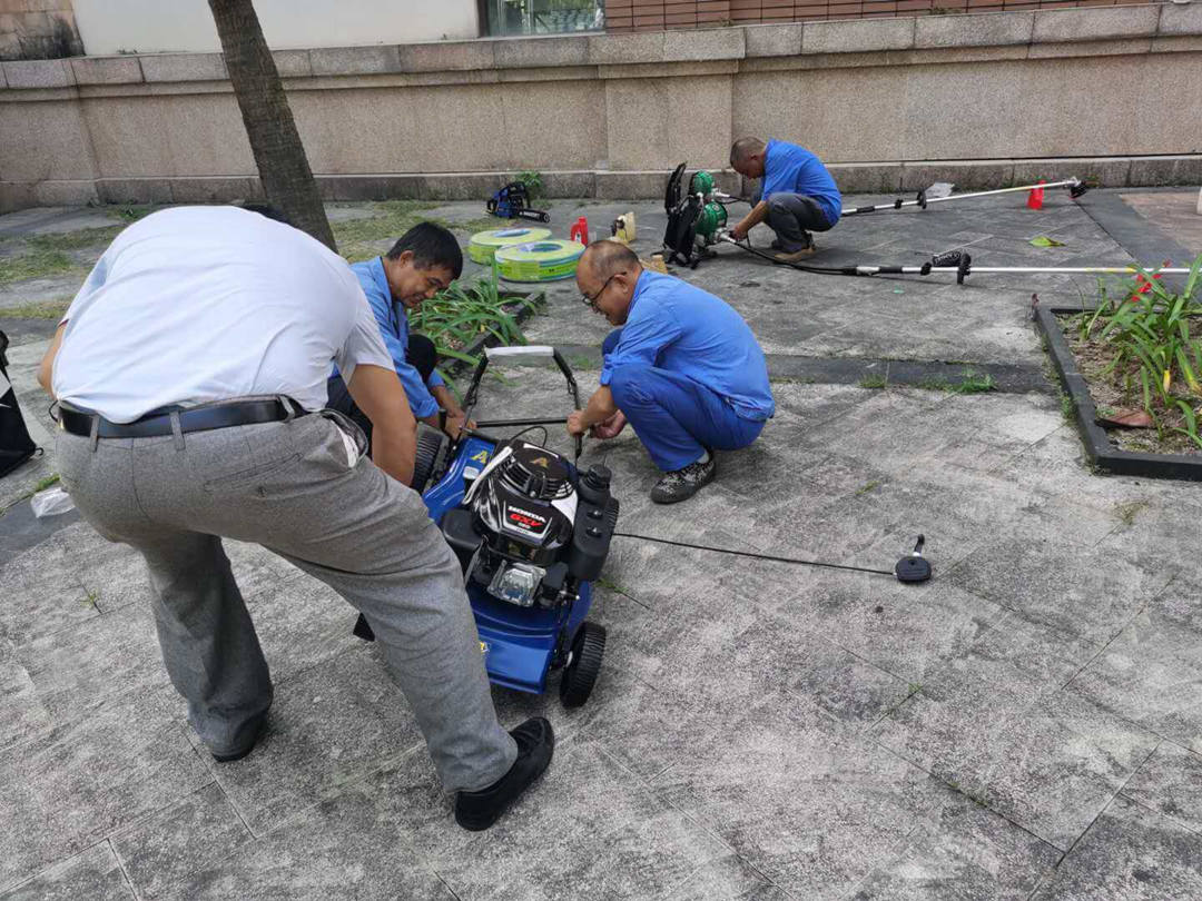 園林綠化養(yǎng)護(hù)割草機操作演示