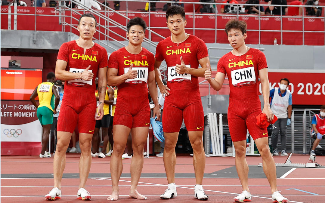 中國(guó)男子4×100米接力隊(duì)東京奧運(yùn)會(huì)主力隊(duì)員吳智強(qiáng)、蘇炳添、謝震業(yè)、湯星強(qiáng)（從左至右）均入圍世錦賽名單。